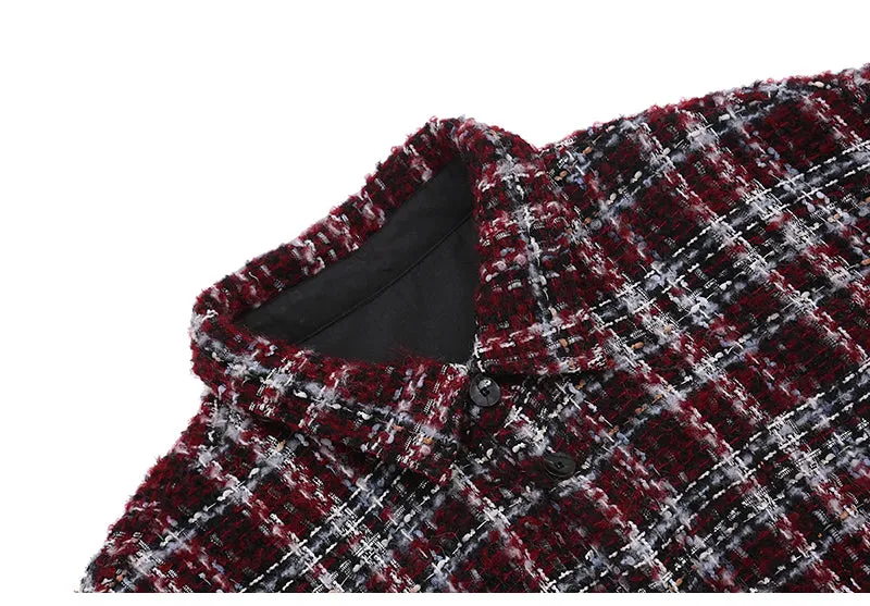 PLAID OVERSHIRT IN WOOLEN TWEED