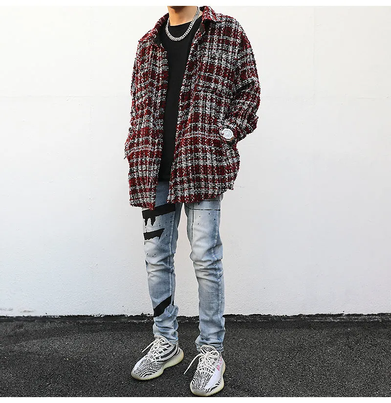 PLAID OVERSHIRT IN WOOLEN TWEED