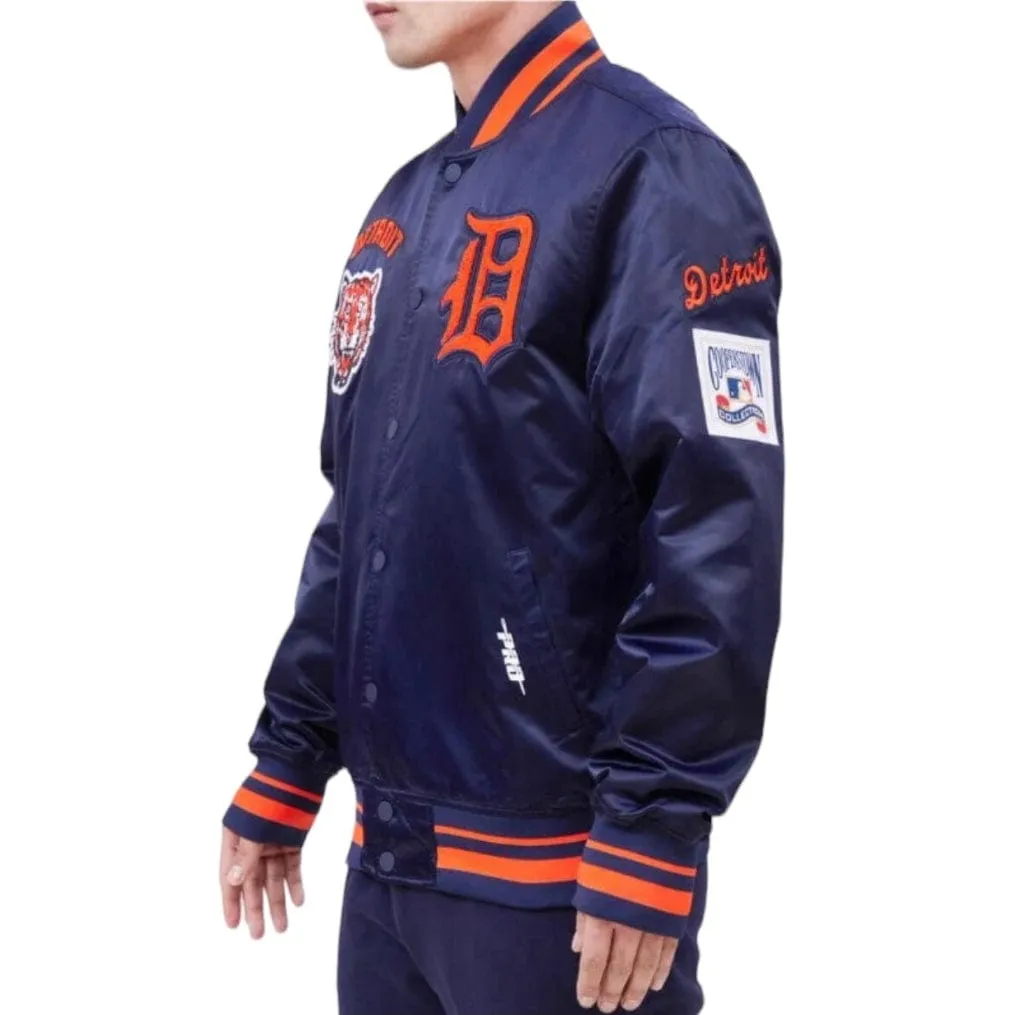 Pro Standard Detroit Tigers Retro Classic Rib Satin Jacket (Navy/Orange)