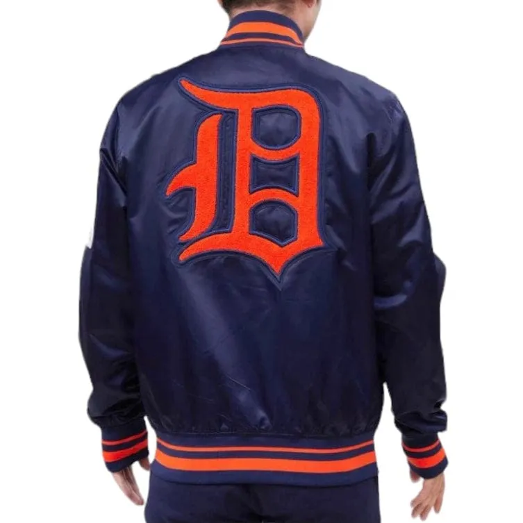 Pro Standard Detroit Tigers Retro Classic Rib Satin Jacket (Navy/Orange)