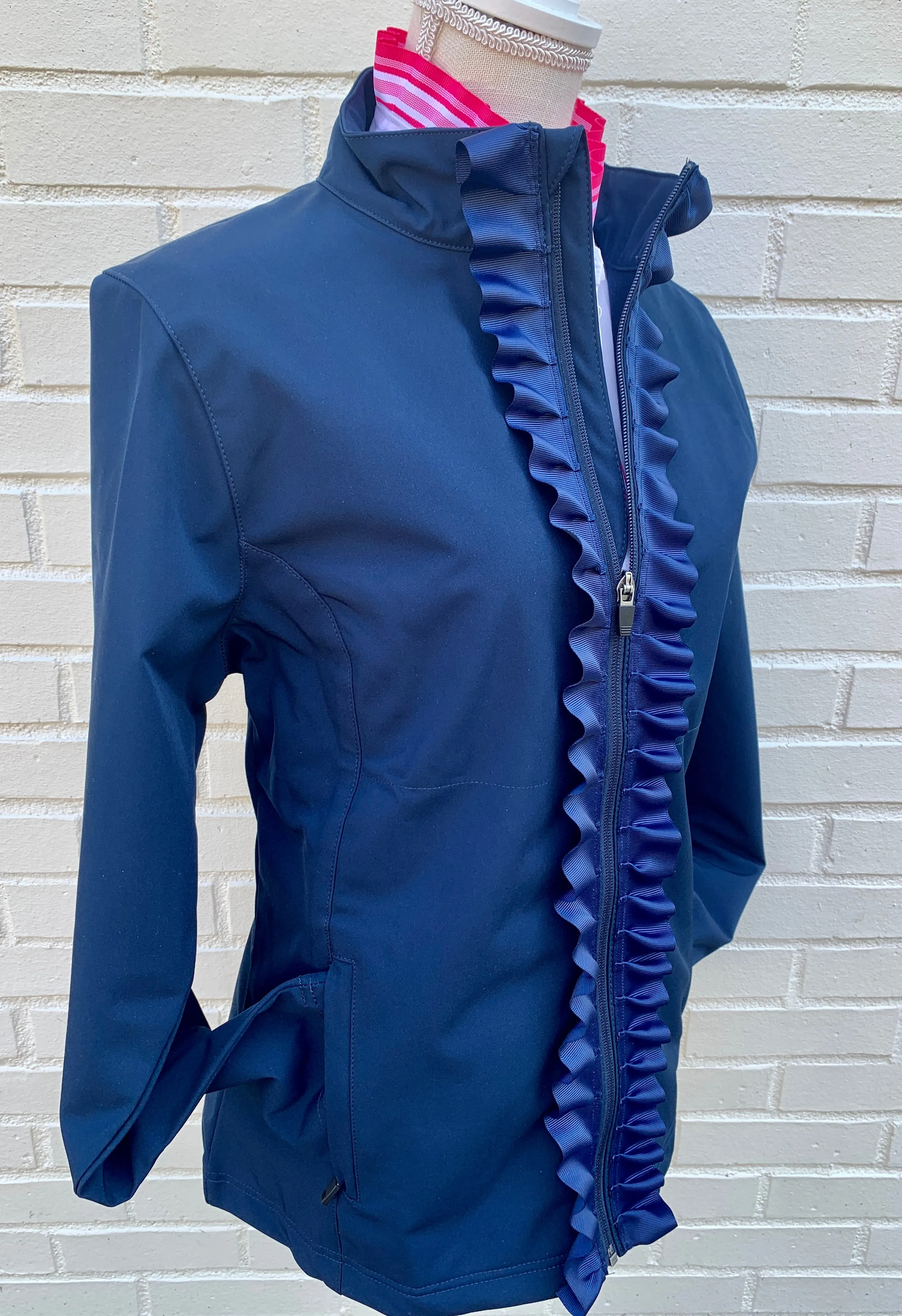 Sailor Soft Shell Jacket - Navy w Navy Ruffle Ribbon (SLR04)