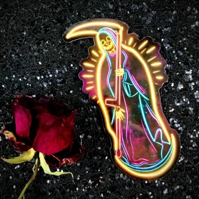 Santa Muerte Neon Sticker