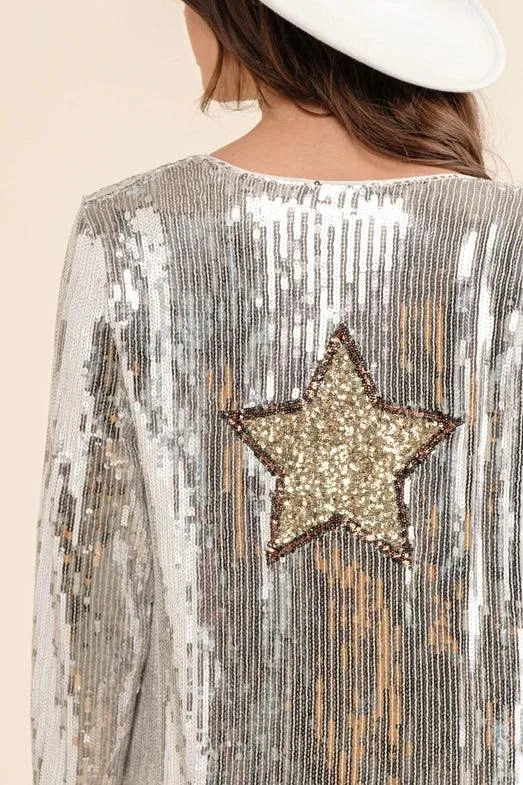 Sequin Fringe Star Jacket