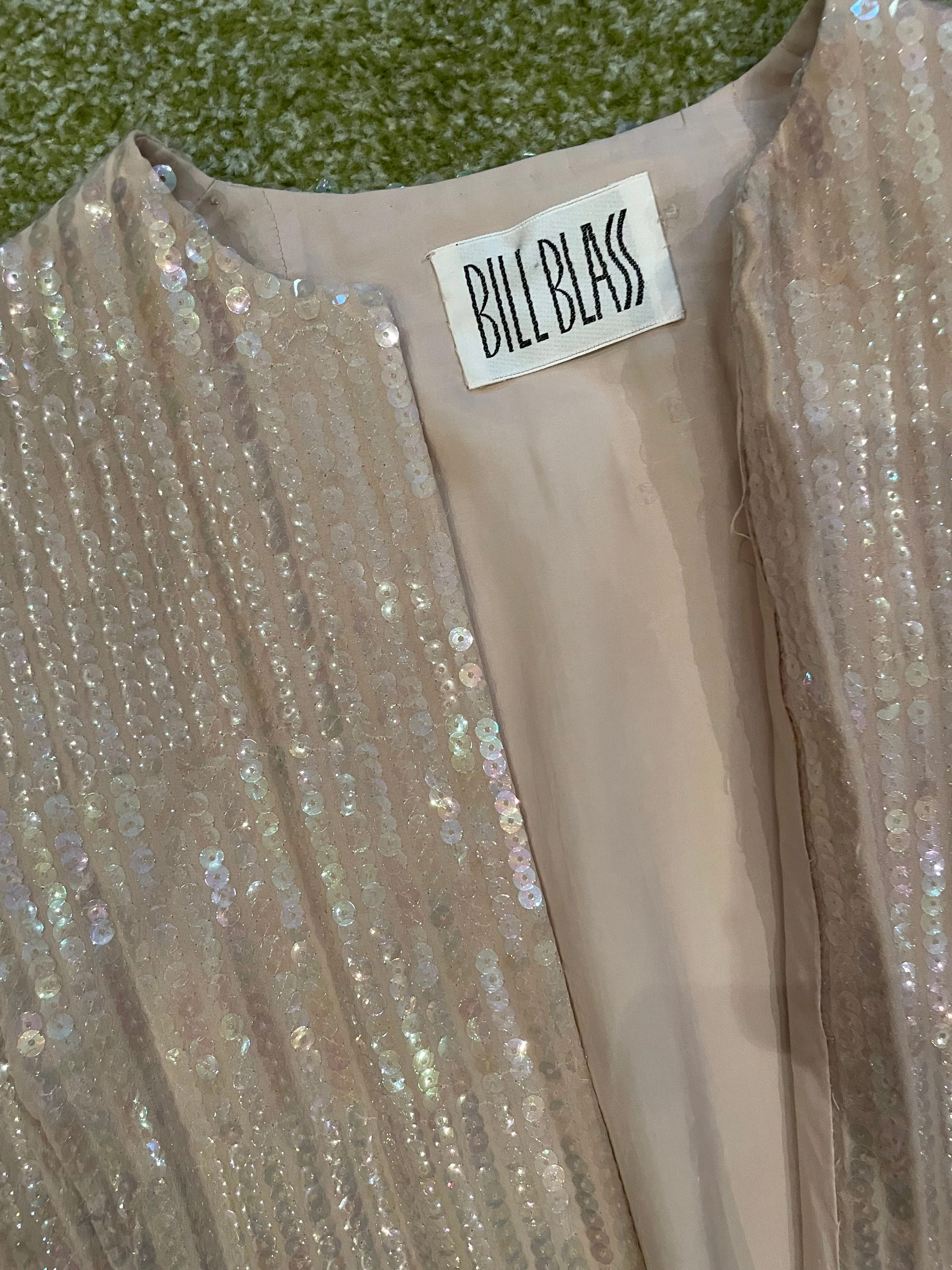 Sequined Jacket and Skirt Set Bill Blass