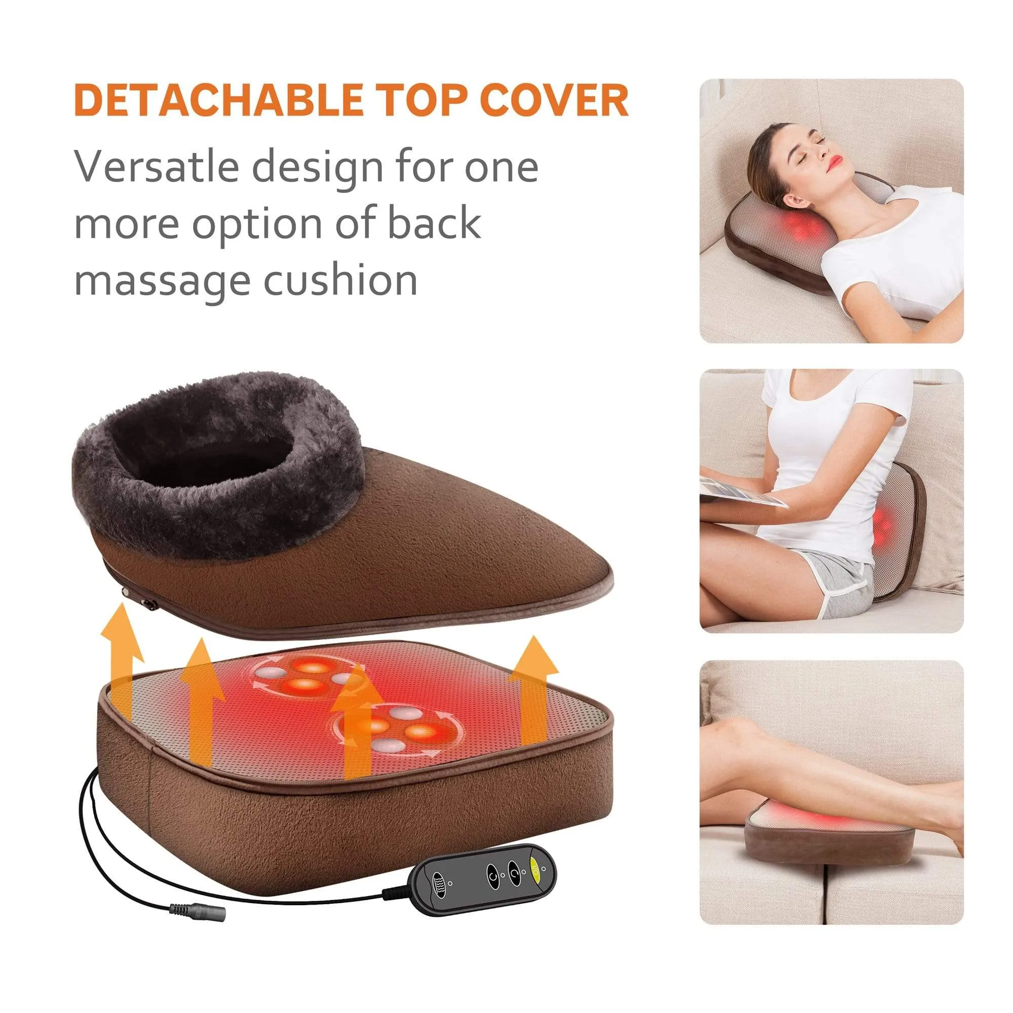 Shiatsu Foot Massager with Heat,Heated Feet warmer and Back Massager - 522SP