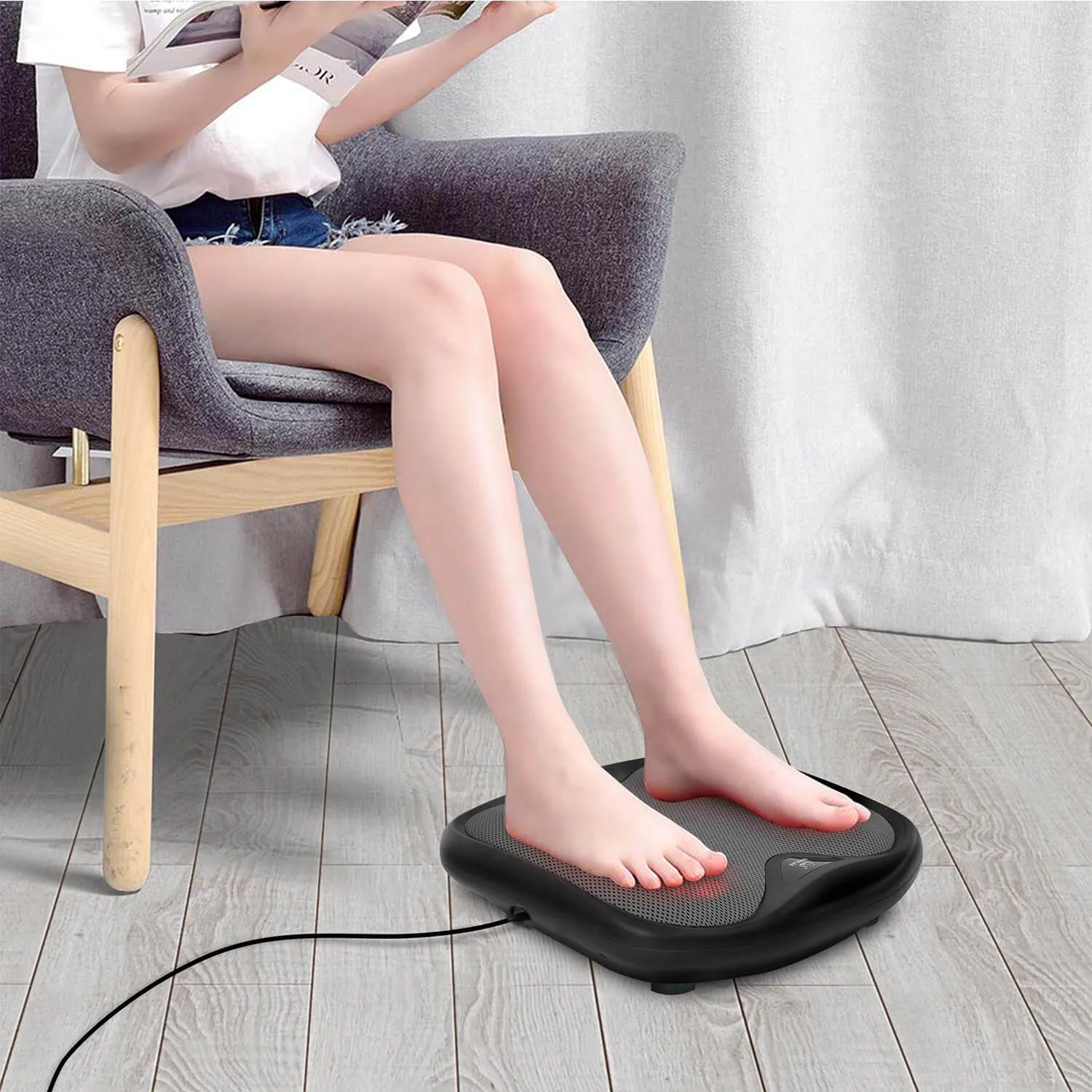 Shiatsu Foot Massager with Heat- Washable Cover Kneading Foot & Back Massager - 593