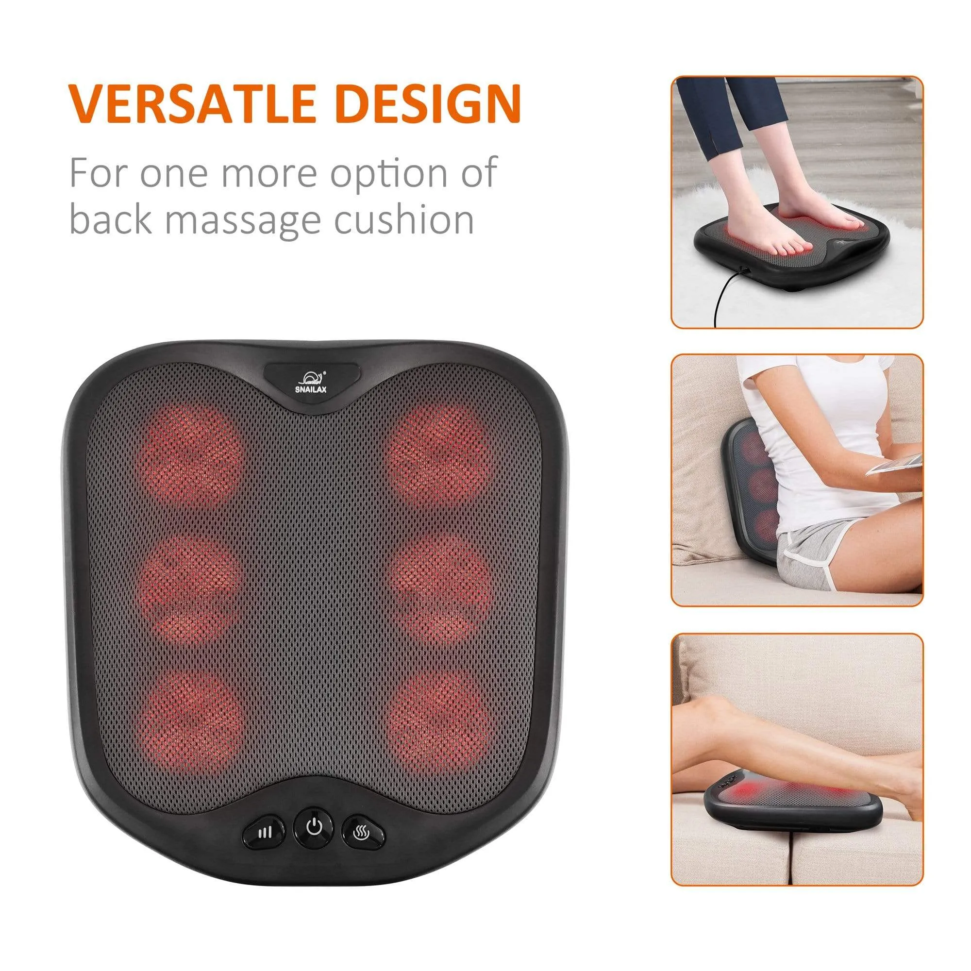 Shiatsu Foot Massager with Heat- Washable Cover Kneading Foot & Back Massager - 593