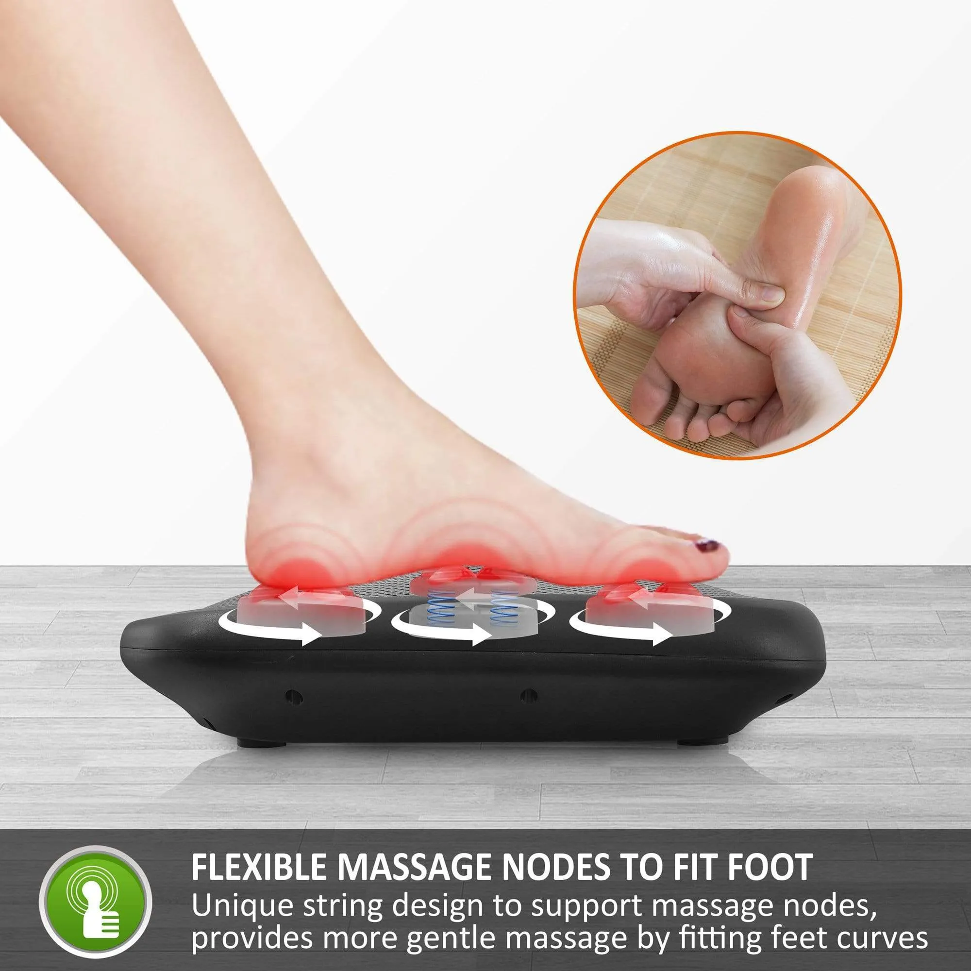 Shiatsu Foot Massager with Heat- Washable Cover Kneading Foot & Back Massager - 593