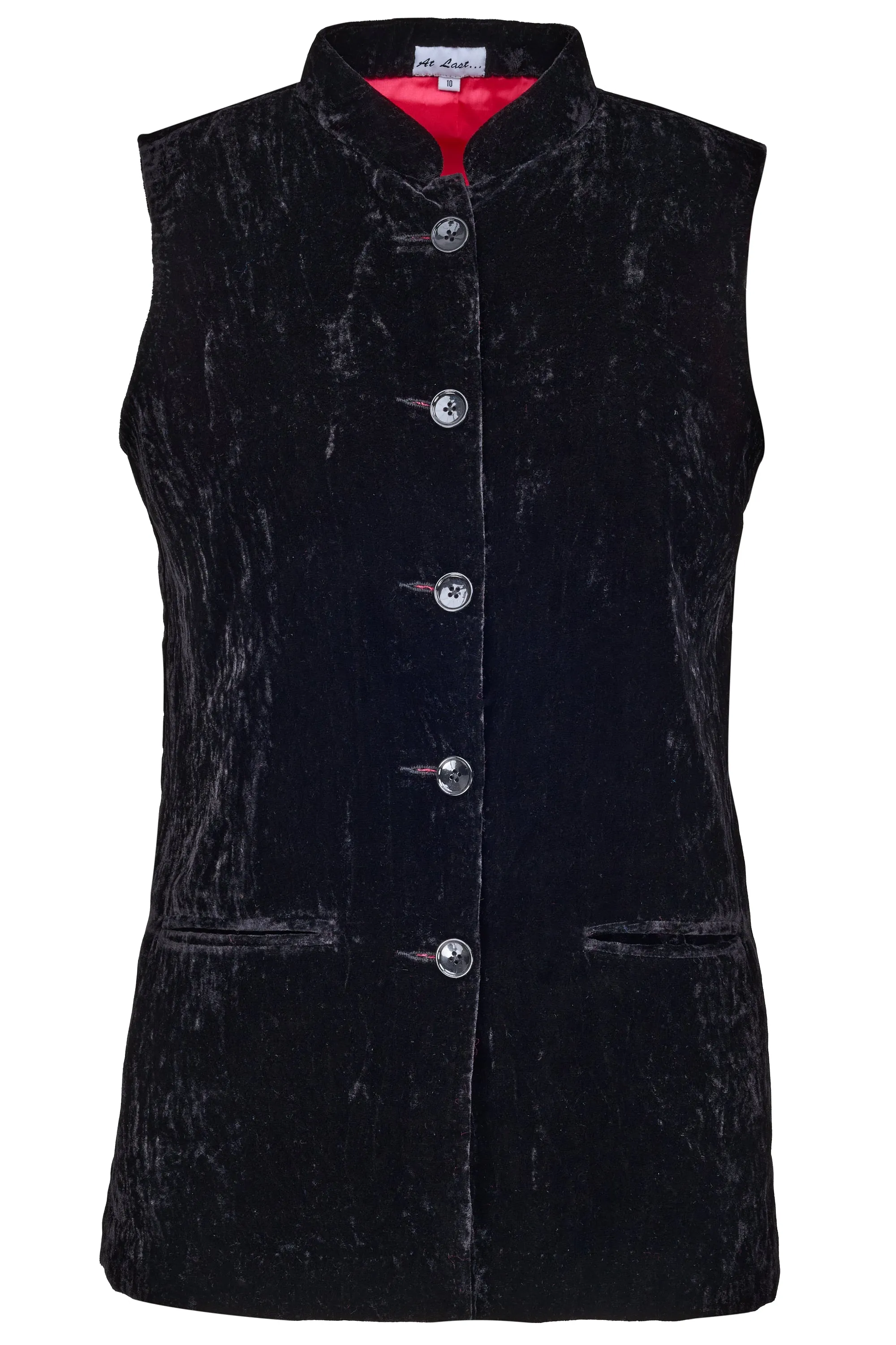 Short Silk Velvet Waistcoat In Black