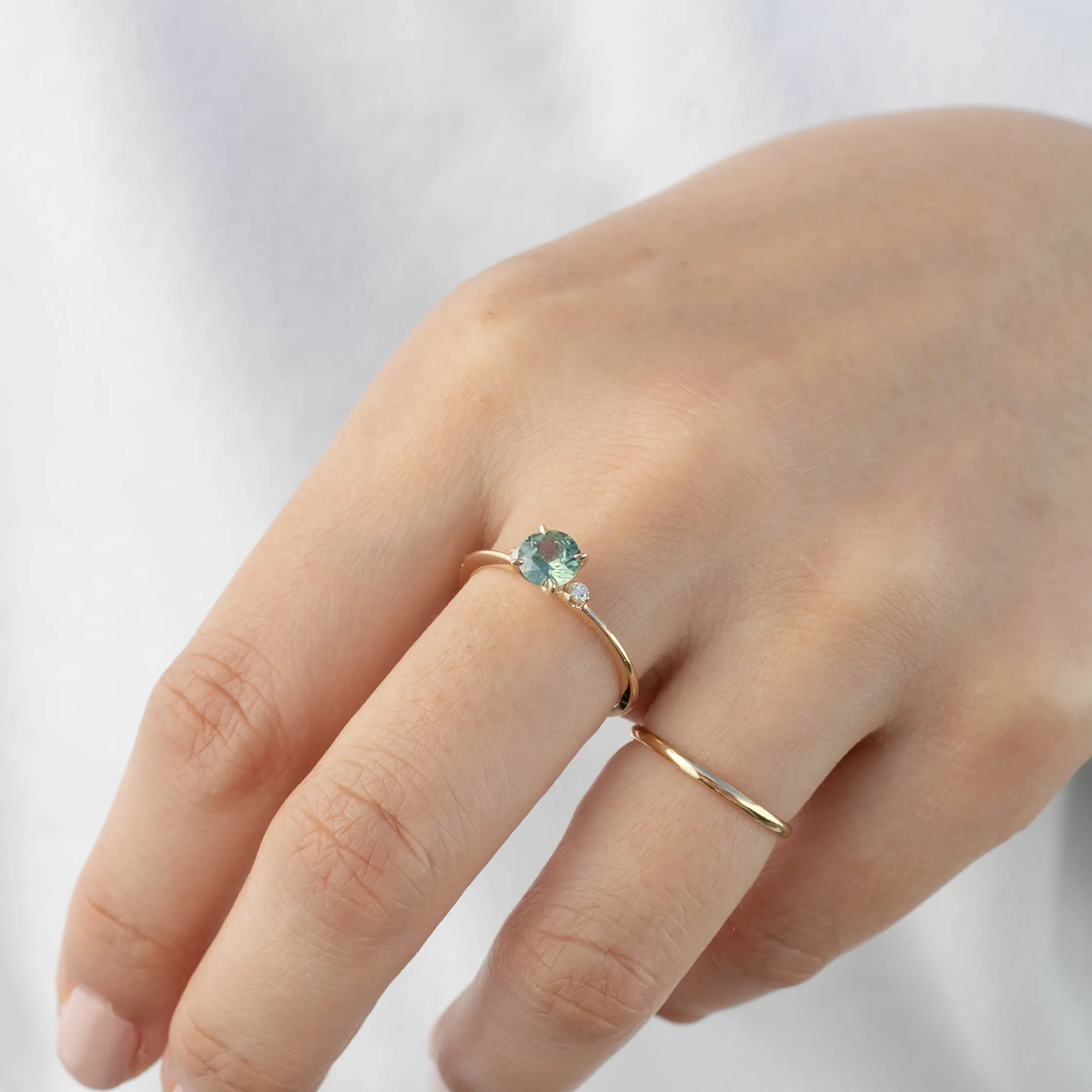 Sofia Ring - 0.72ct Green Sapphire (One of a Kind)