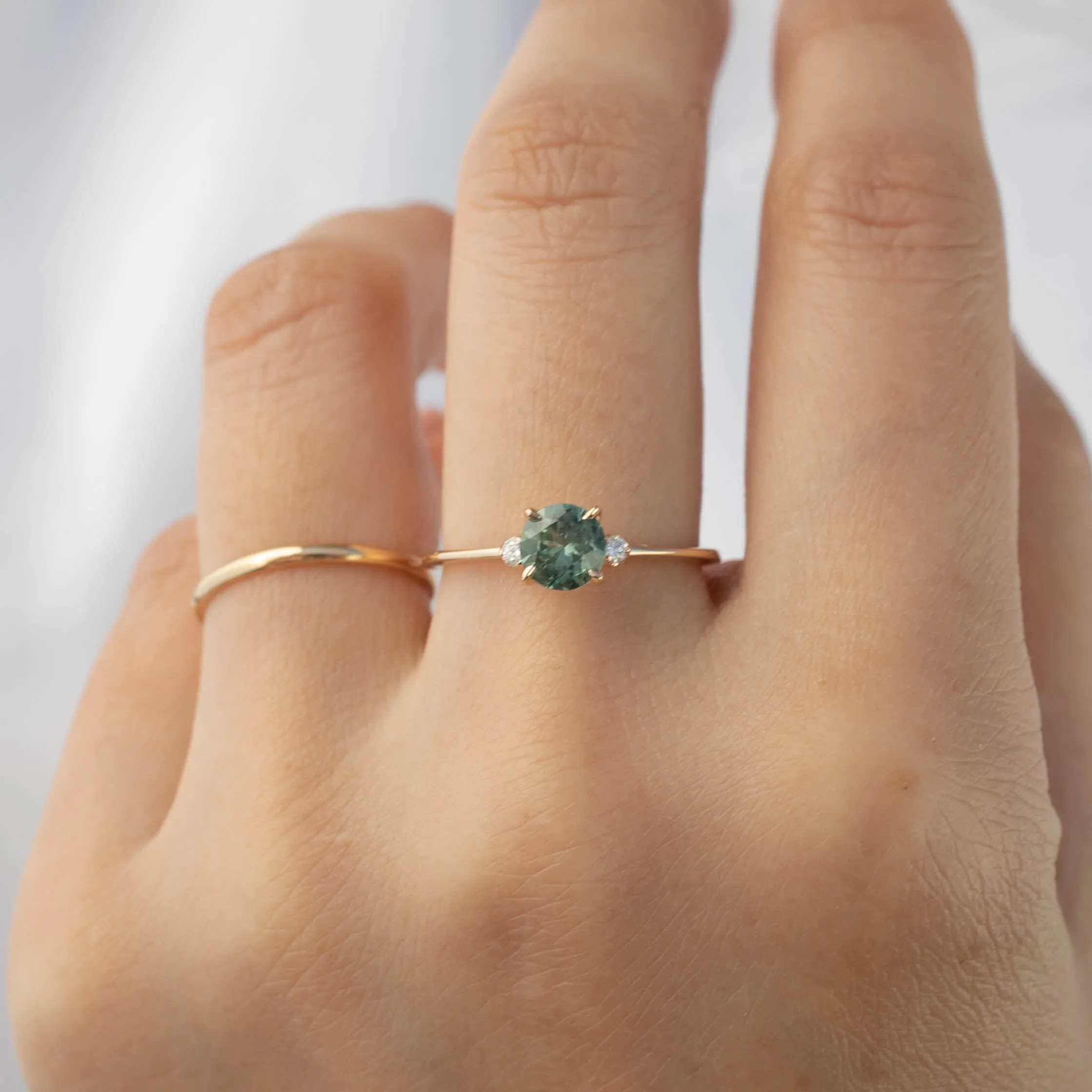 Sofia Ring - 0.72ct Green Sapphire (One of a Kind)