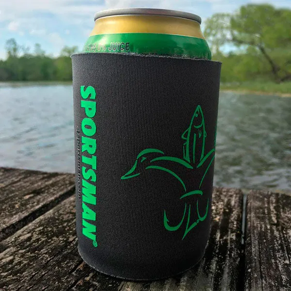 Sportsman Koozie - Grey w/ Neon Green