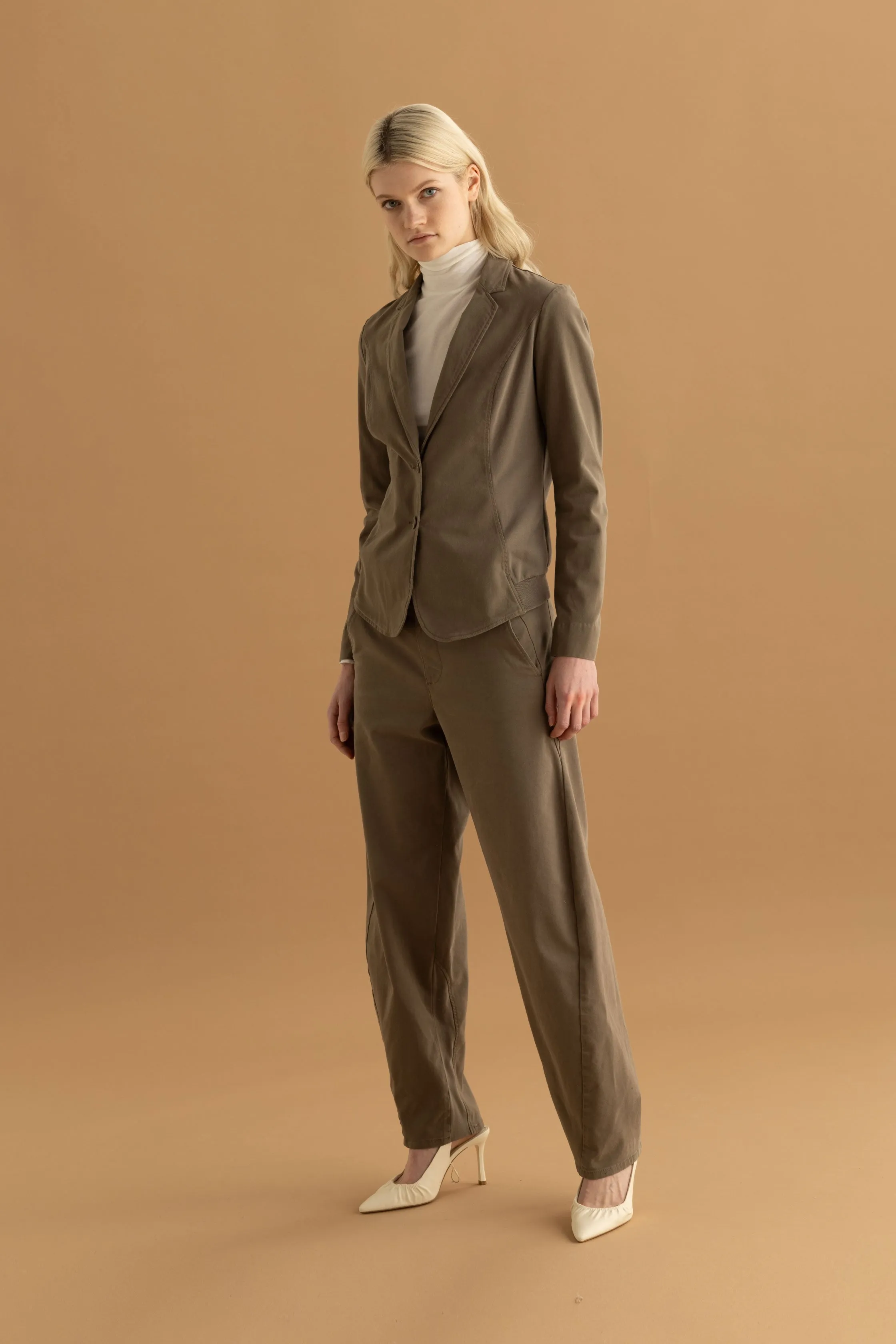 Stretch Cotton Gabardine Jacket with Back Ribbing Garment Dyed 58XU 3724