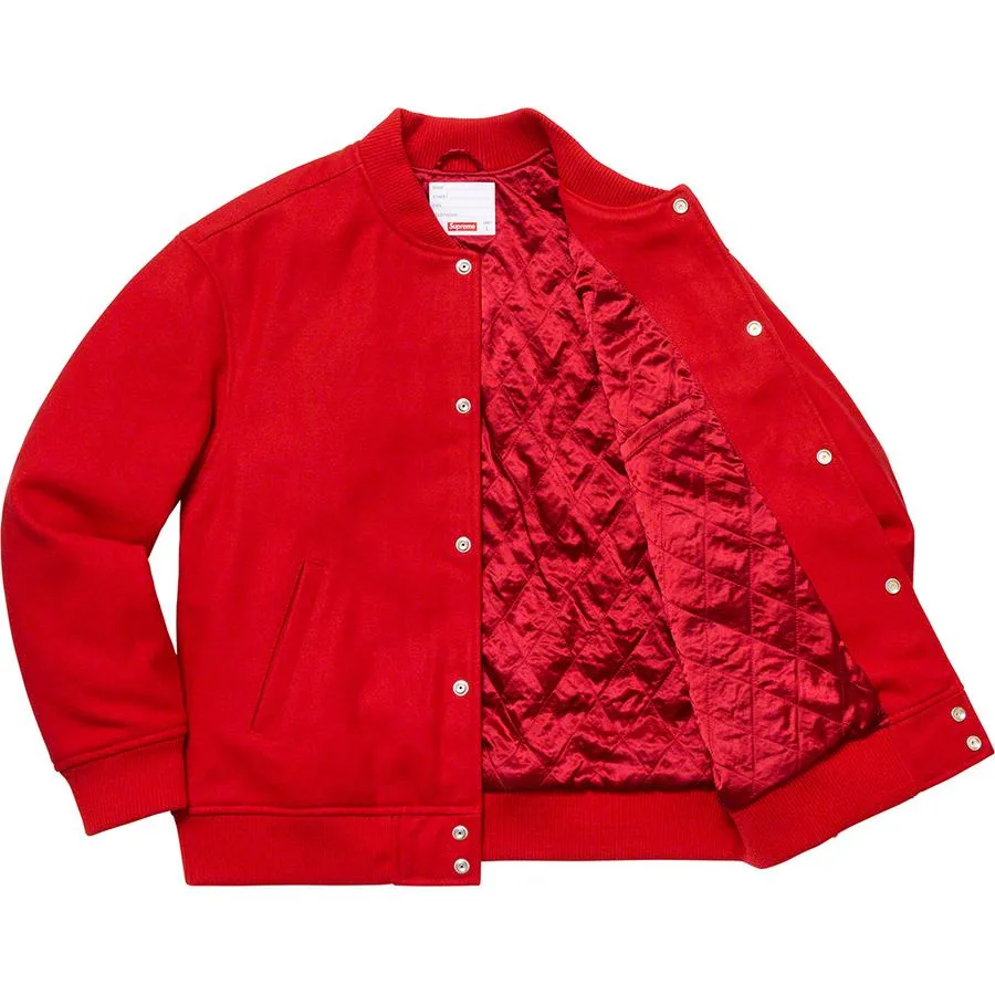 SUPREME DELTA LOGO VARSITY JACKET-RED