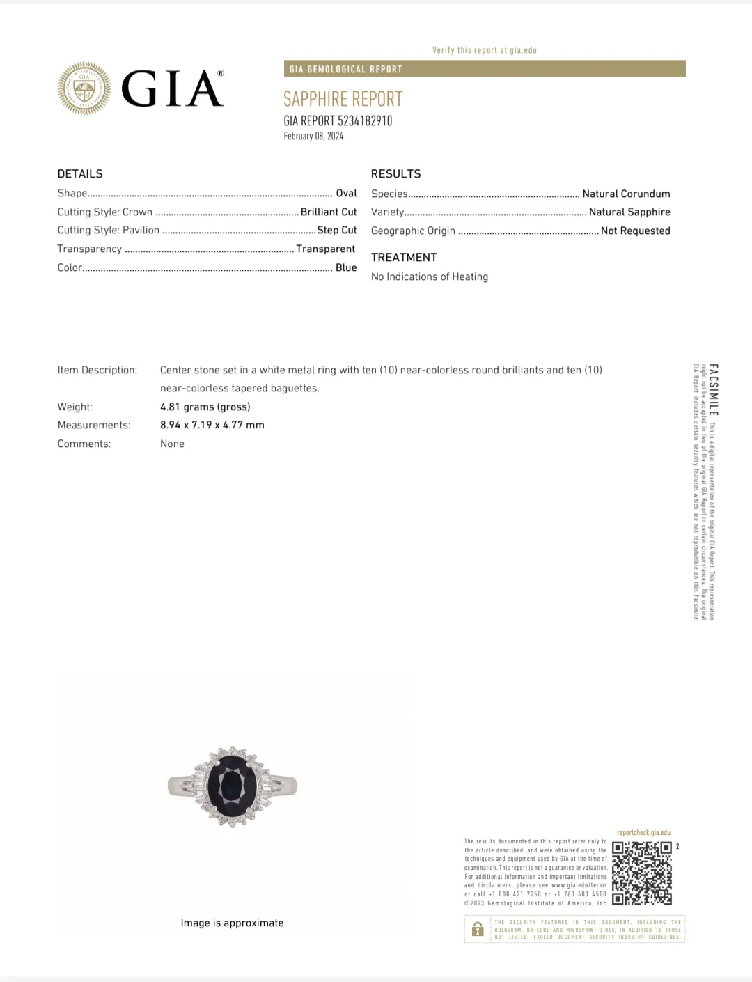 The Lewisburg - Estate GIA Certified NO HEAT  Sapphire Diamonds Platinum Ring