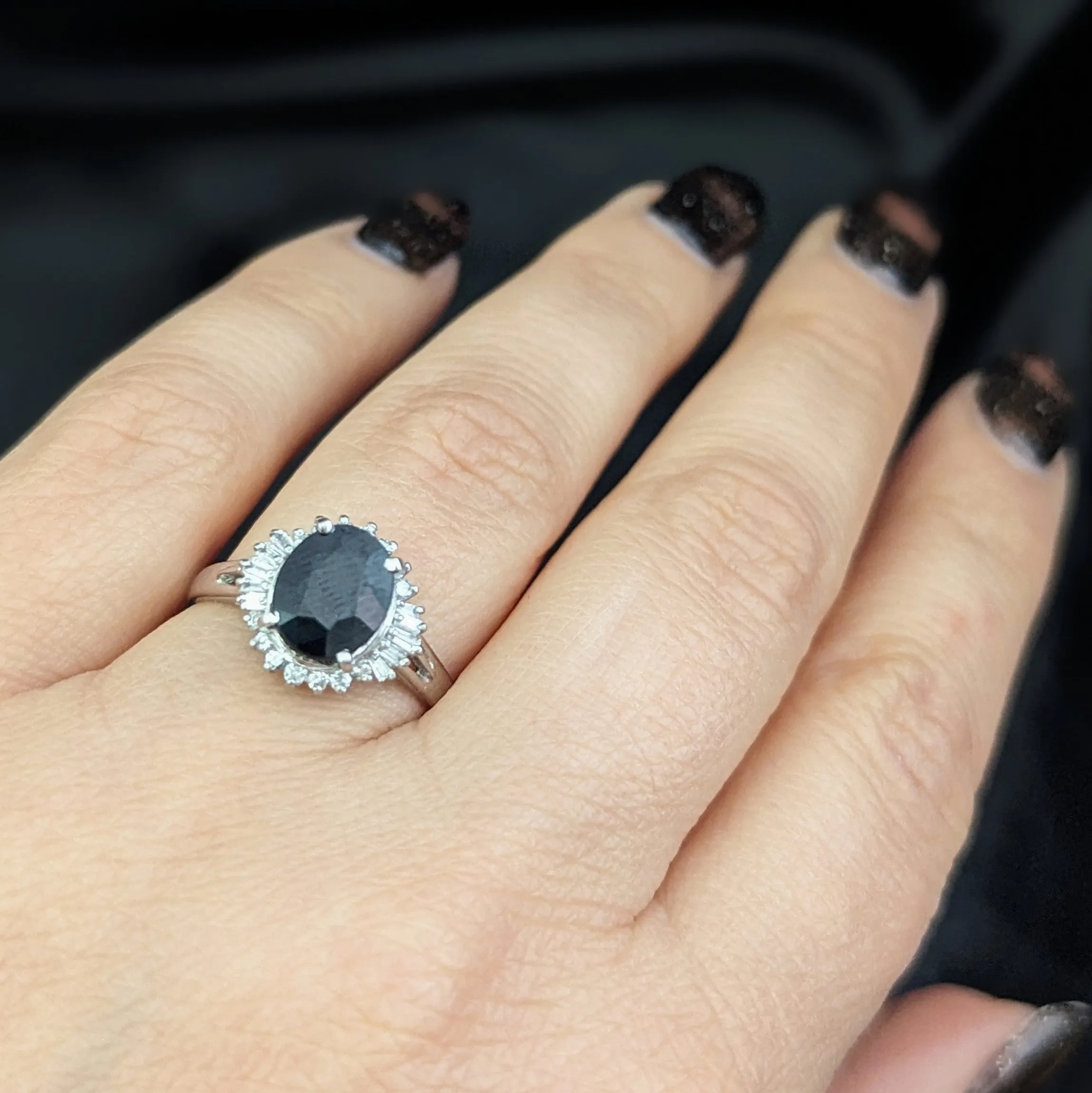 The Lewisburg - Estate GIA Certified NO HEAT  Sapphire Diamonds Platinum Ring