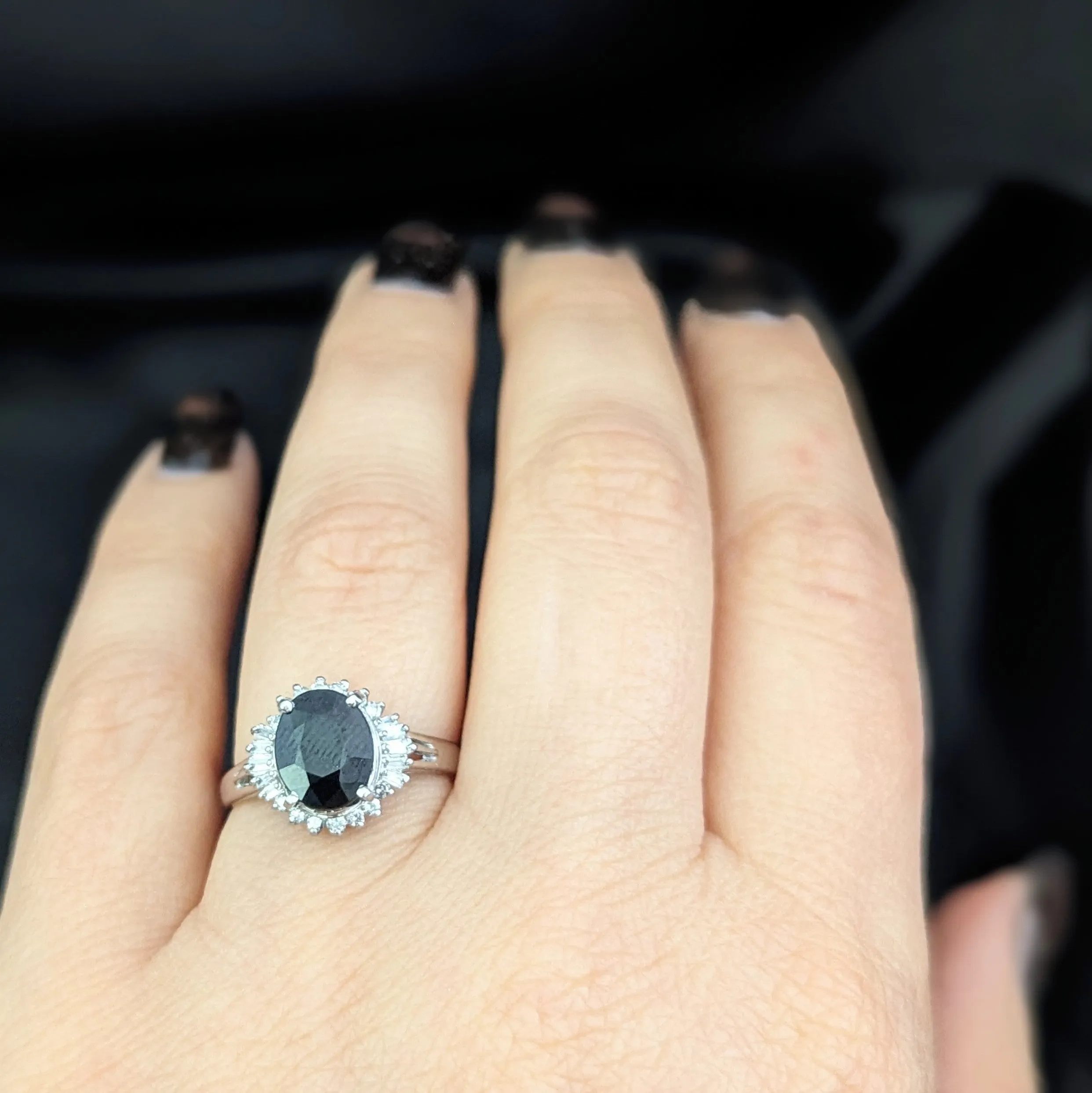 The Lewisburg - Estate GIA Certified NO HEAT  Sapphire Diamonds Platinum Ring