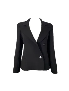 Vintage Chanel 98A, 1998 Fall Double Breasted Black Jacket Blazer FR 36 US 2/4