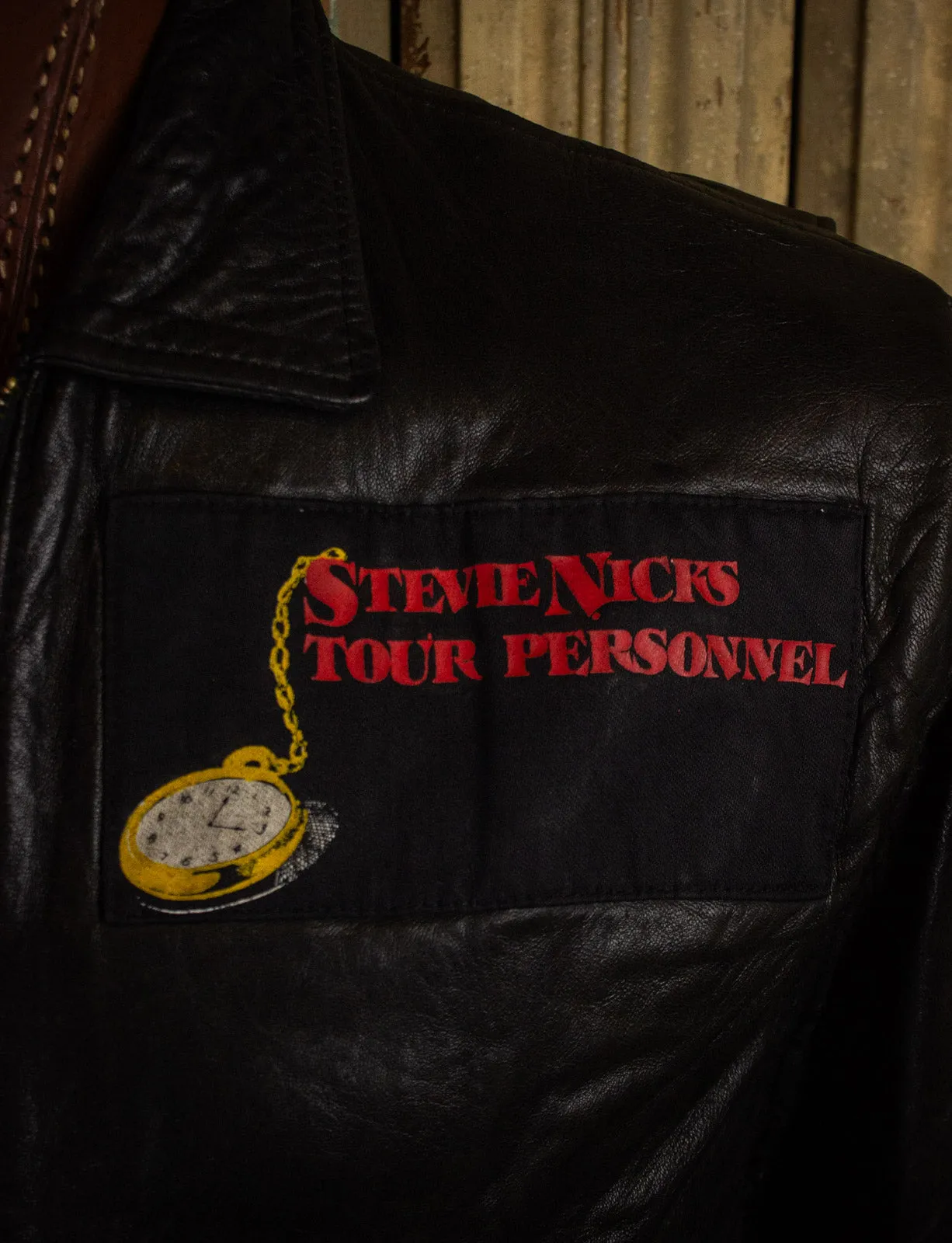 Vintage Stevie Nicks 1989 Tour Leather Crew Jacket Large