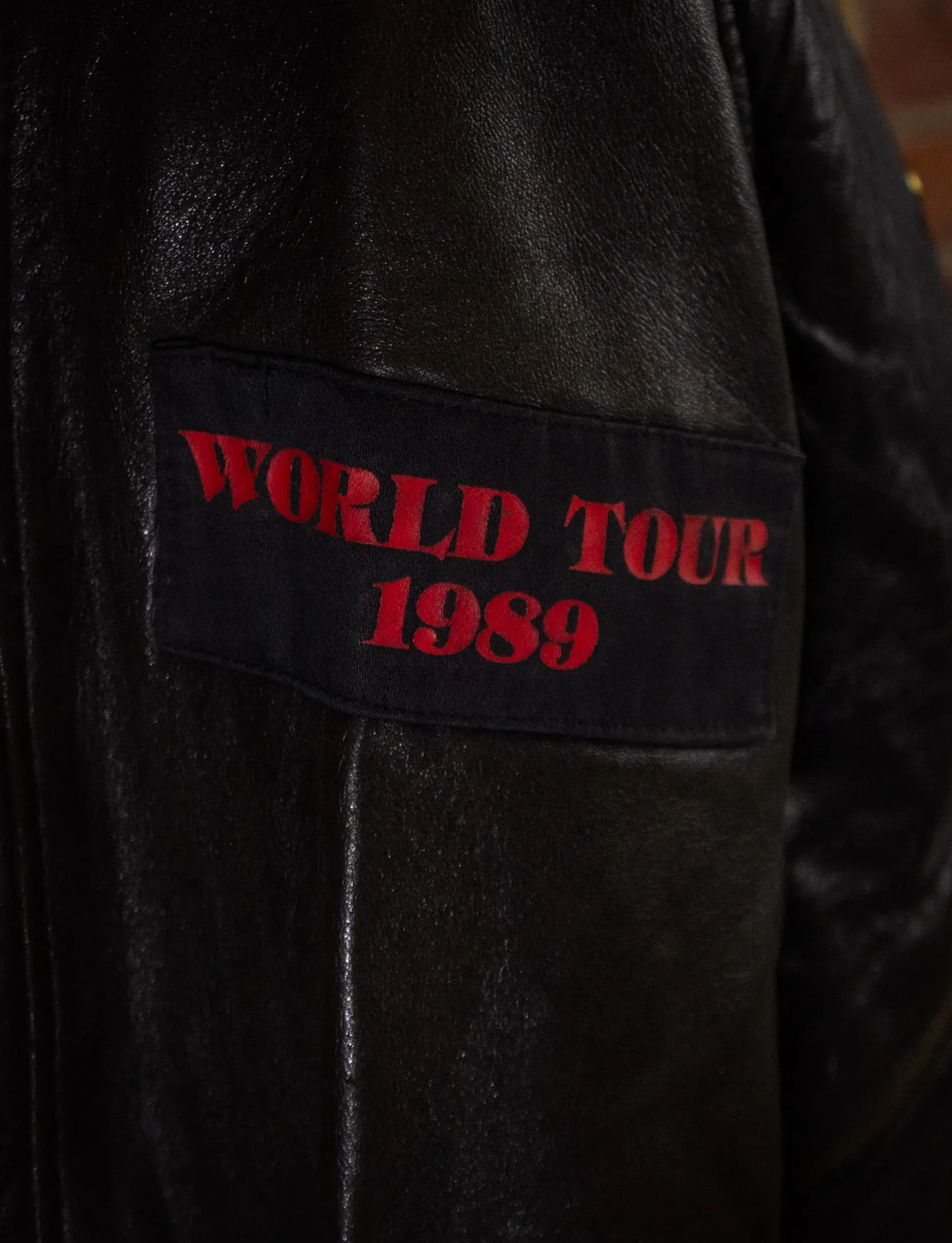 Vintage Stevie Nicks 1989 Tour Leather Crew Jacket Large