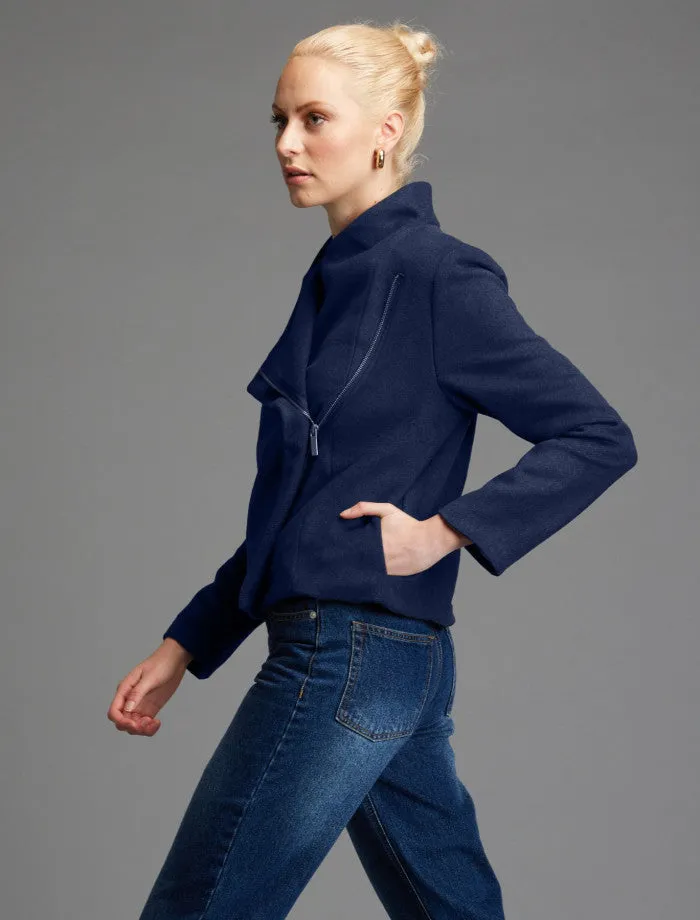 Viva Forever Biker Cropped Jacket (Navy)