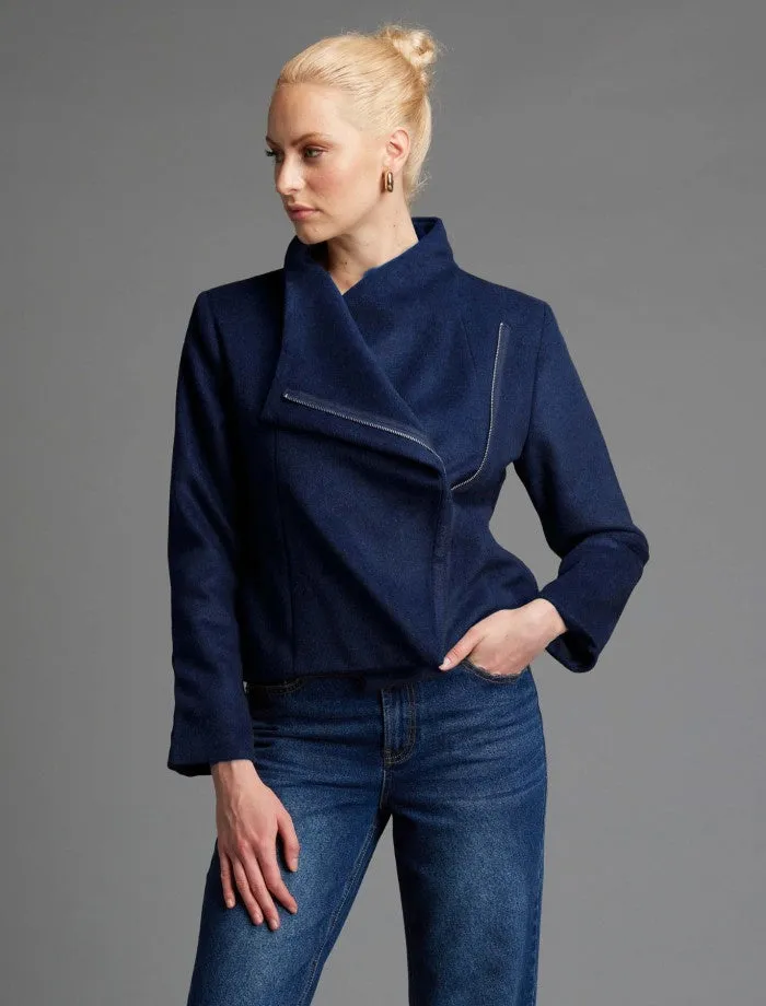 Viva Forever Biker Cropped Jacket (Navy)