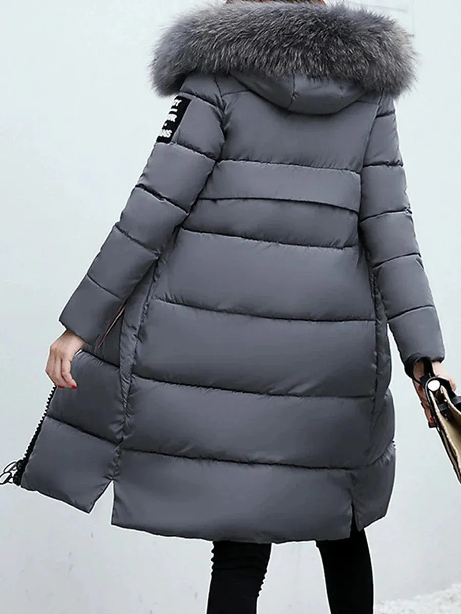 Windproof Women's Long Parka Jacket for Valentine's Day and Winter