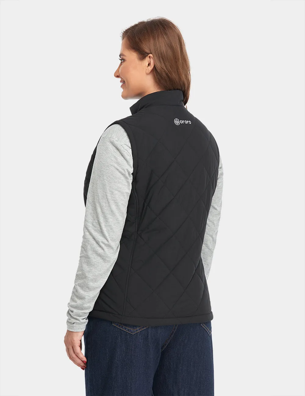 Women's Heated Quilted Vest - Black